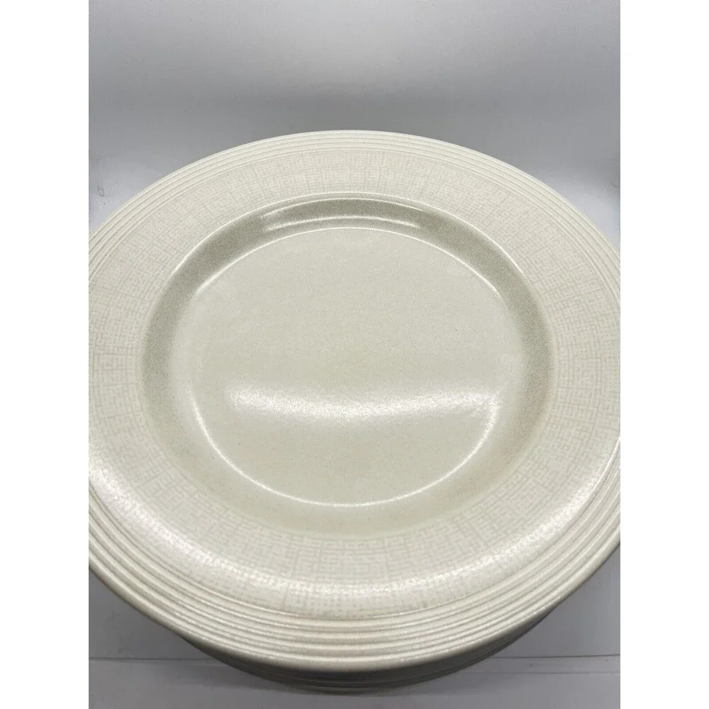 Wedgwood 'Paul Costello' 11.125 inch Plates in Limestone x 8